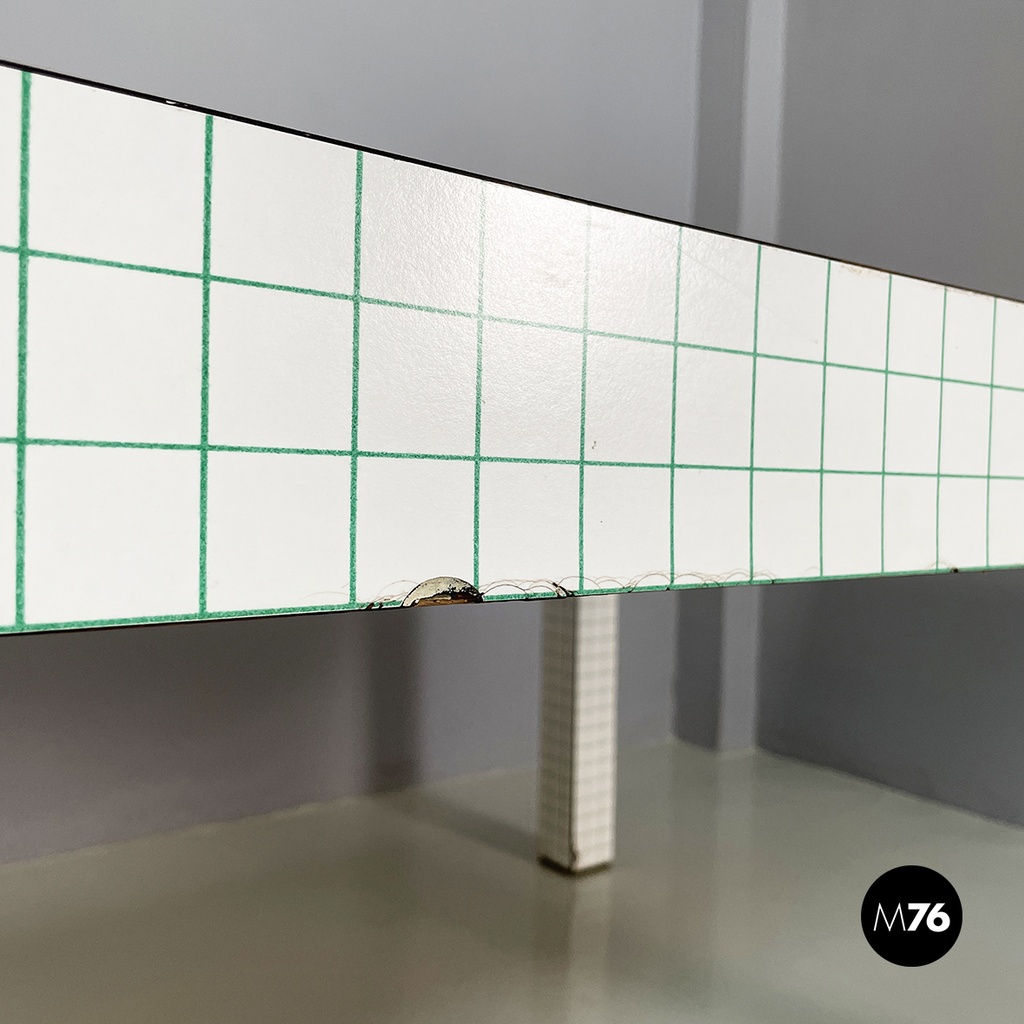 Italian modern Green white Dining table Quaderna Design Superstudio Zanotta 1970
