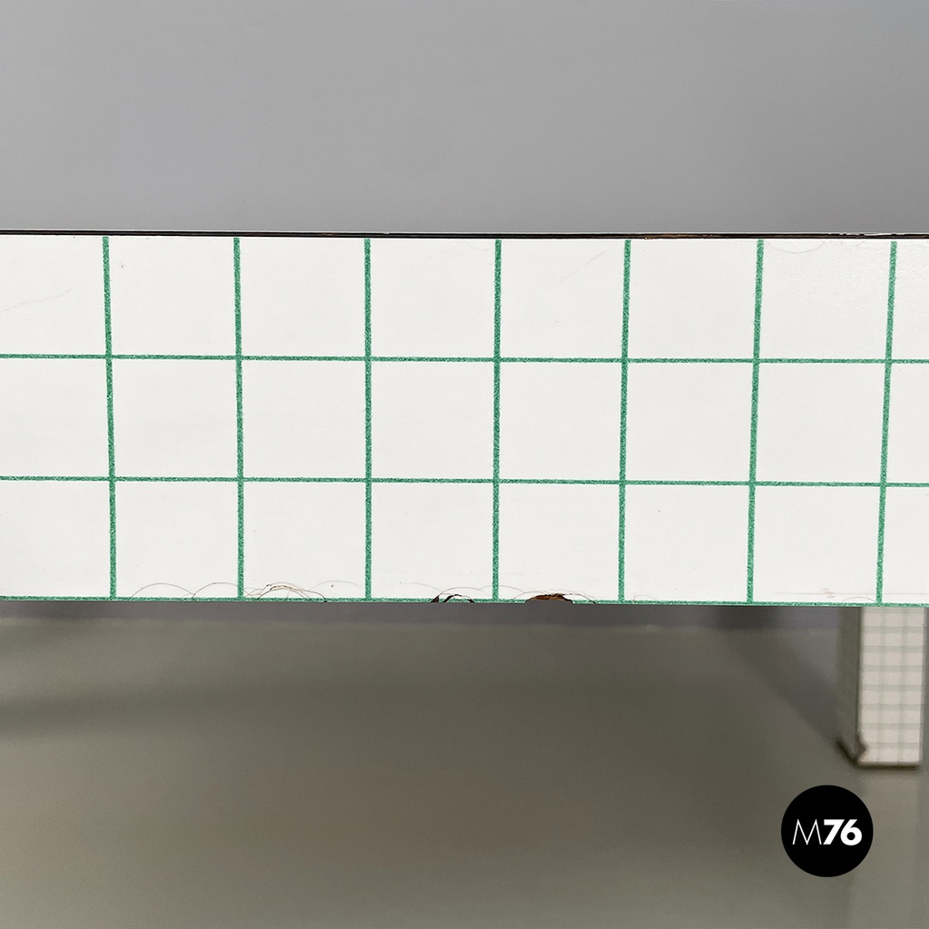 Italian modern Green white Dining table Quaderna Design Superstudio Zanotta 1970