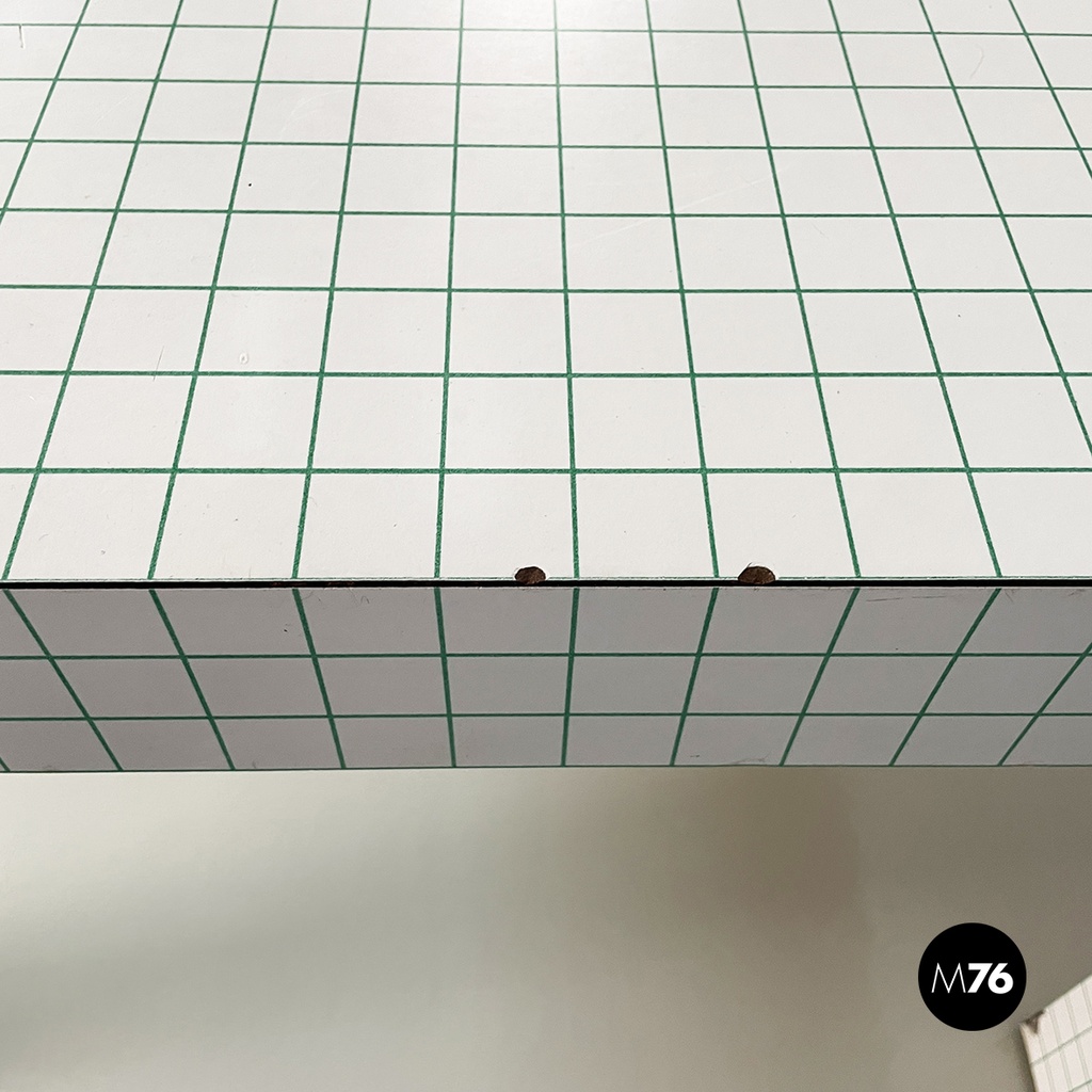 Italian modern Green white Dining table Quaderna Design Superstudio Zanotta 1970