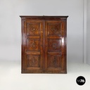 Italian Charles X style two-door wooden wardrobe with decorations, early 1800s
