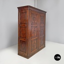 Italian Charles X style two-door wooden wardrobe with decorations, early 1800s