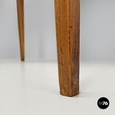 Italian antique wooden writing table with shutter and brass key, 1700s