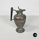 English Art and Crafts silver plate and wood jug or teapot by SB&M, early 1900s