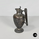 English Art and Crafts silver plate and wood jug or teapot by SB&M, early 1900s