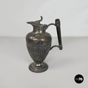 English Art and Crafts silver plate and wood jug or teapot by SB&M, early 1900s