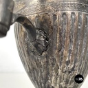 English Art and Crafts silver plate and wood jug or teapot by SB&M, early 1900s