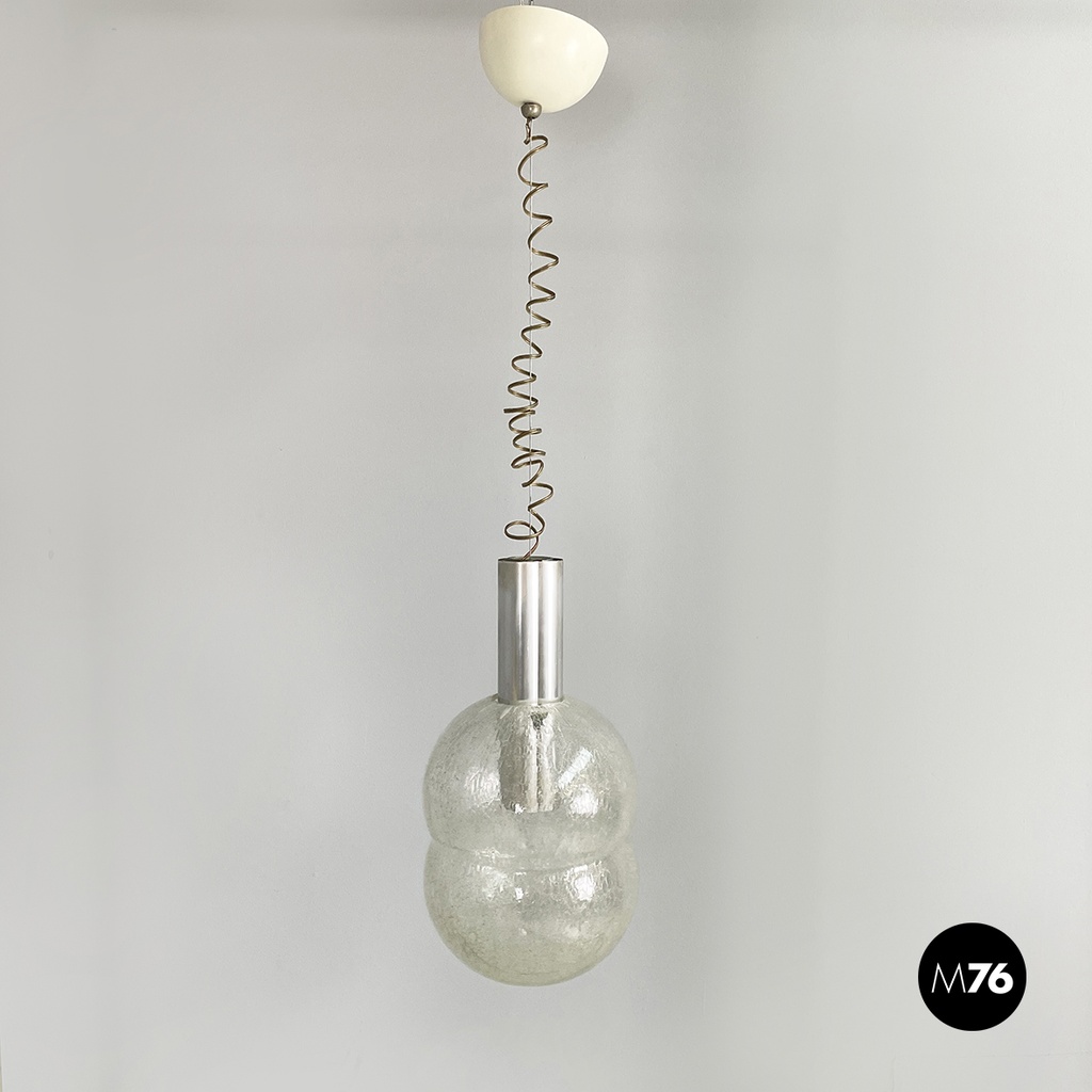 Italian mid-century modern Glass Chandelier Bilobo by Tobia Scarpa Flos, 1960s