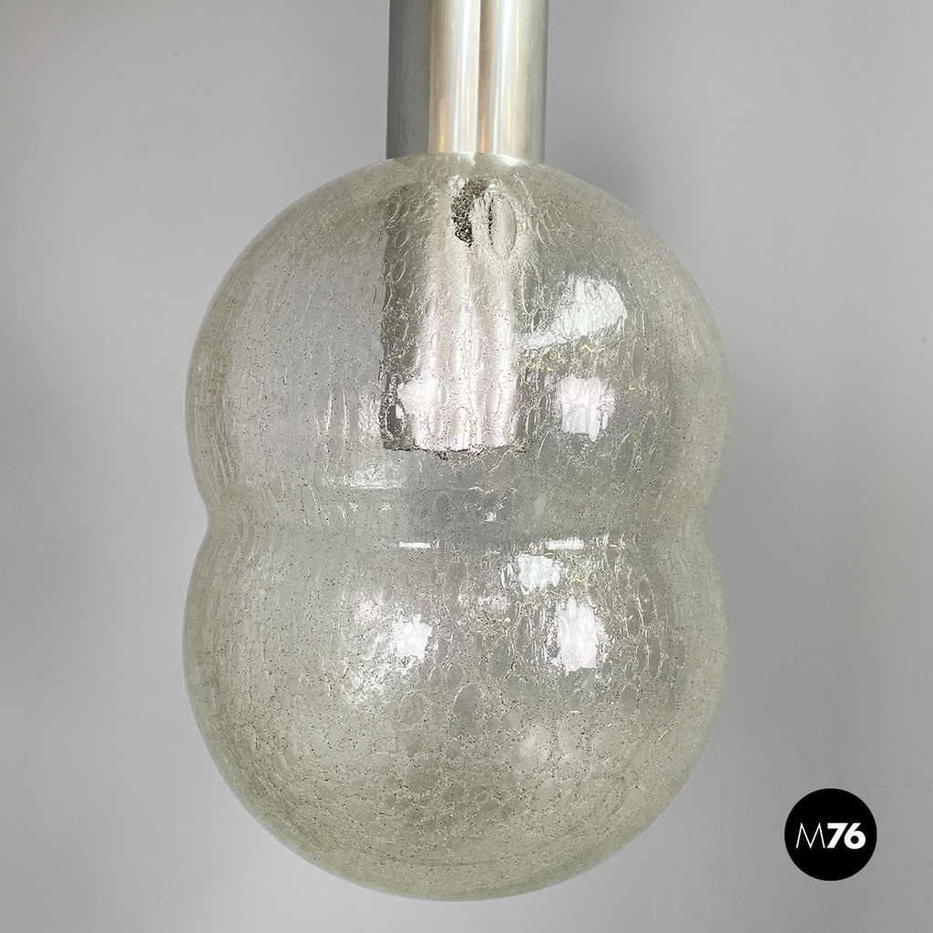 Italian mid-century modern Glass Chandelier Bilobo by Tobia Scarpa Flos, 1960s