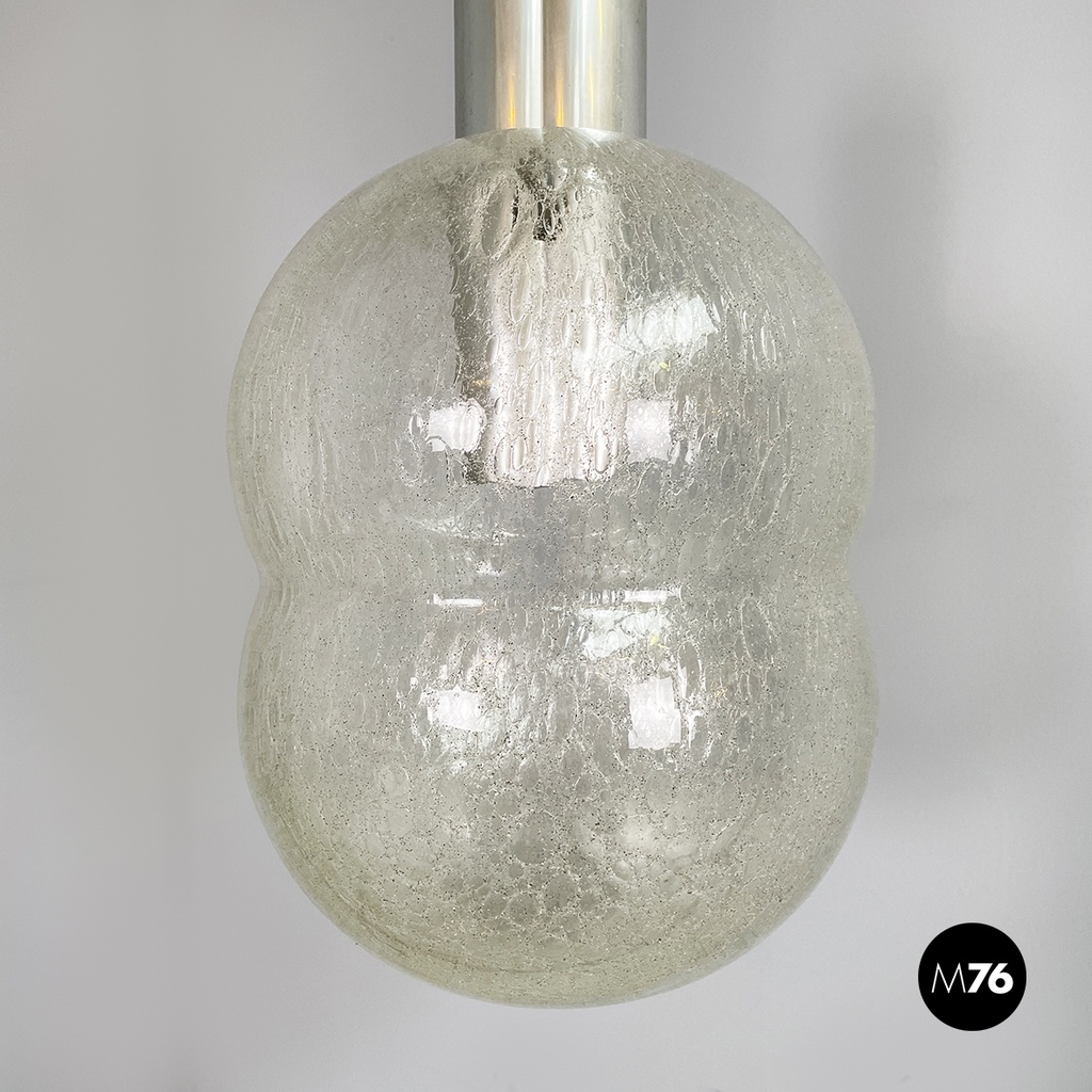 Italian mid-century modern Glass Chandelier Bilobo by Tobia Scarpa Flos, 1960s