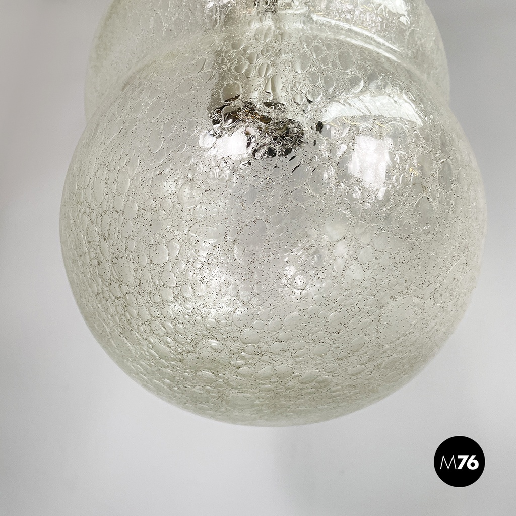 Italian mid-century modern Glass Chandelier Bilobo by Tobia Scarpa Flos, 1960s
