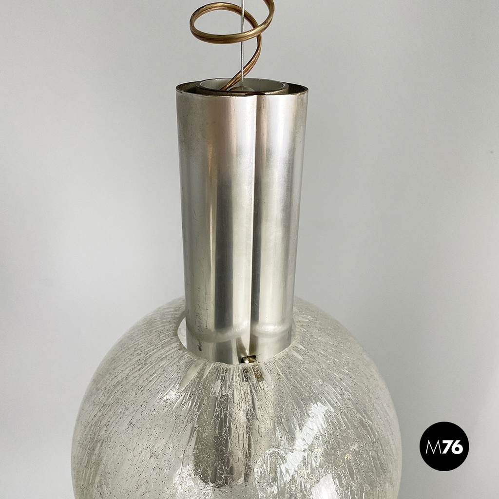 Italian mid-century modern Glass Chandelier Bilobo by Tobia Scarpa Flos, 1960s