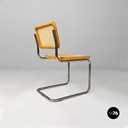 Italian modern wood steel Vienna straw chairs Cesca style by Marcel Breuer, 1970