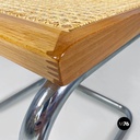 Italian modern wood steel Vienna straw chairs Cesca style by Marcel Breuer, 1970