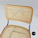 Italian modern wood steel Vienna straw chairs Cesca style by Marcel Breuer, 1970