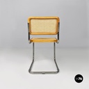 Italian modern wood steel Vienna straw chairs Cesca style by Marcel Breuer, 1970