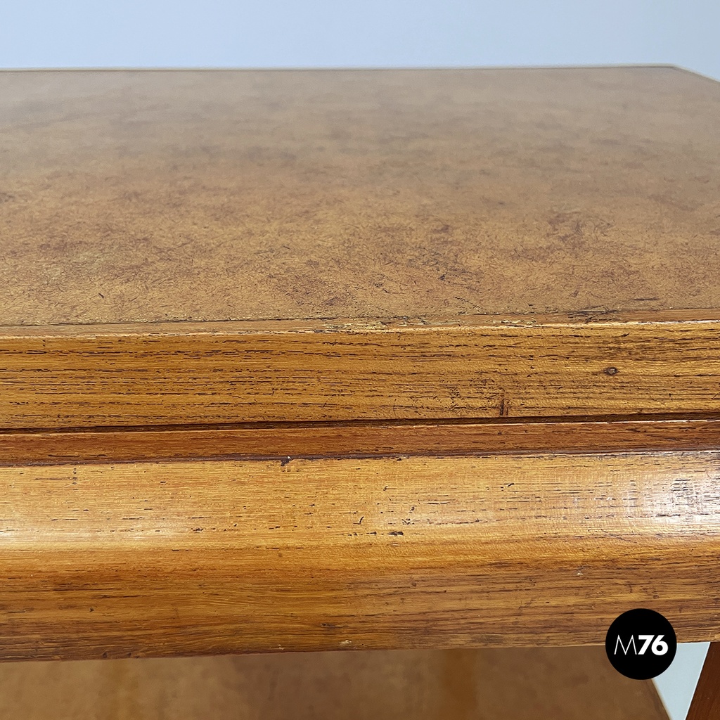 Italian mid-century modern Double shelf coffee table in buxus and wood 1930-1940