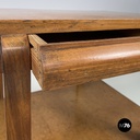 Italian mid-century modern Double shelf coffee table in buxus and wood 1930-1940