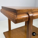 Italian mid-century modern Double shelf coffee table in buxus and wood 1930-1940