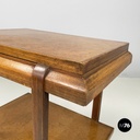 Italian mid-century modern Double shelf coffee table in buxus and wood 1930-1940