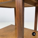 Italian mid-century modern Double shelf coffee table in buxus and wood 1930-1940