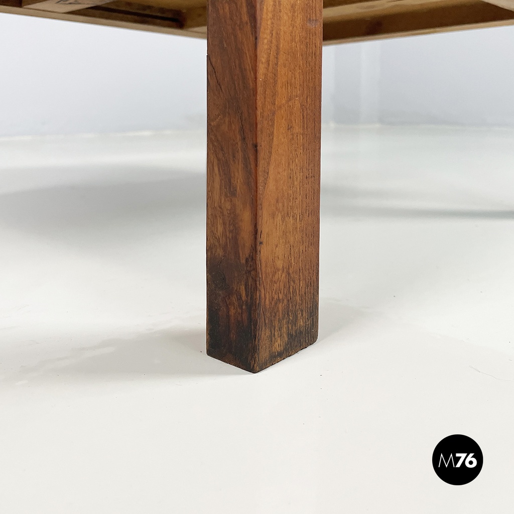 Italian mid-century modern Double shelf coffee table in buxus and wood 1930-1940