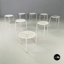 Italian mid-century modern Outdoor coffe tables in white metal by Emu, 1960s
