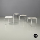 Italian mid-century modern Outdoor coffe tables in white metal by Emu, 1960s