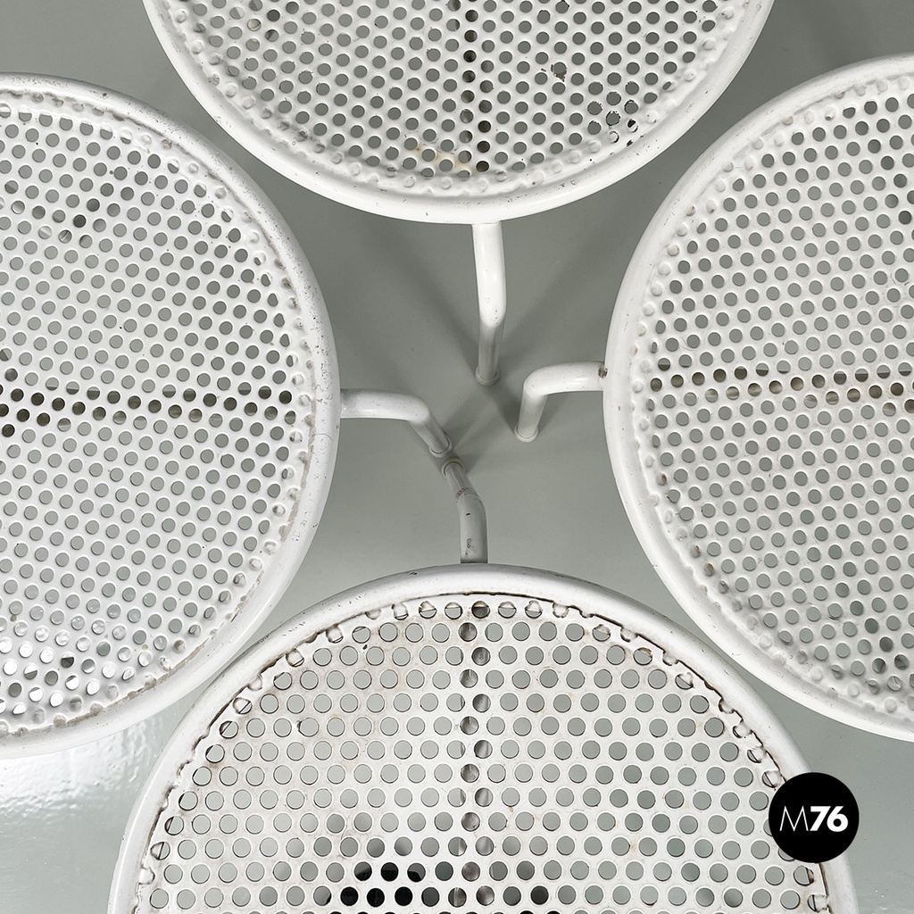 Italian mid-century modern Outdoor coffe tables in white metal by Emu, 1960s