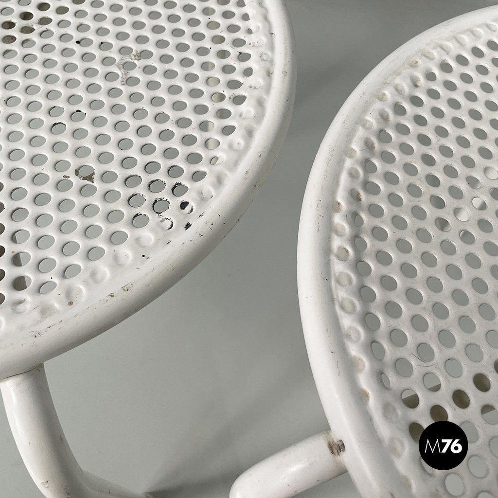 Italian mid-century modern Outdoor coffe tables in white metal by Emu, 1960s