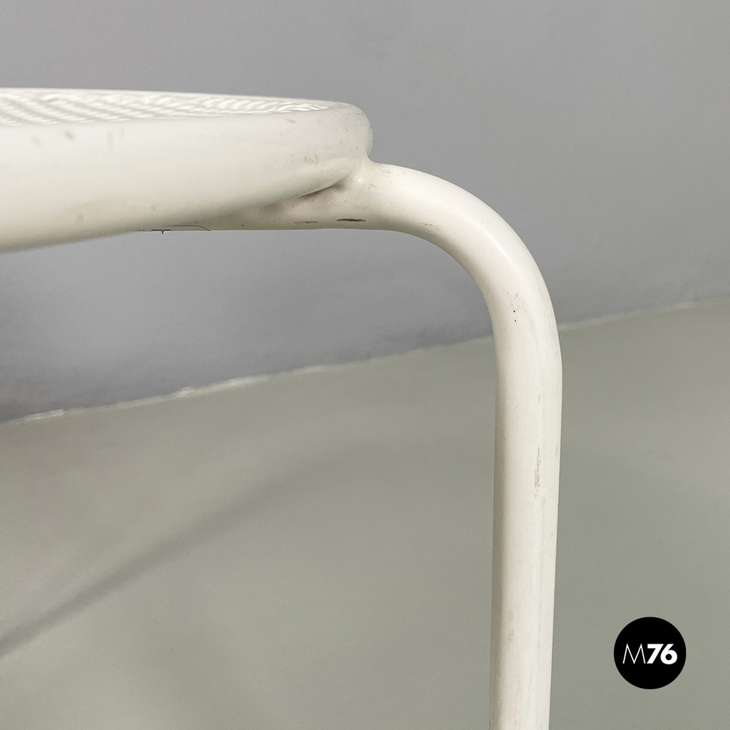 Italian mid-century modern Outdoor coffe tables in white metal by Emu, 1960s