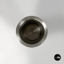 Italian post-modern silver colored round vase in stainless steel, 2000s