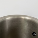 Italian post-modern silver colored round vase in stainless steel, 2000s