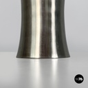 Italian post-modern silver colored round vase in stainless steel, 2000s