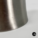 Italian post-modern silver colored round vase in stainless steel, 2000s