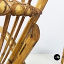 Italian mid-century modern Armchairs with armrests in curved rattan, 1960s