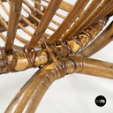 Italian mid-century modern Armchairs with armrests in curved rattan, 1960s