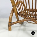 Italian mid-century modern Armchairs with armrests in curved rattan, 1960s