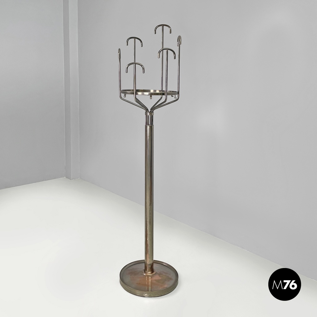 Italian modern round metal floor coat rack Melpomene by BBPR for Artemide, 1970s