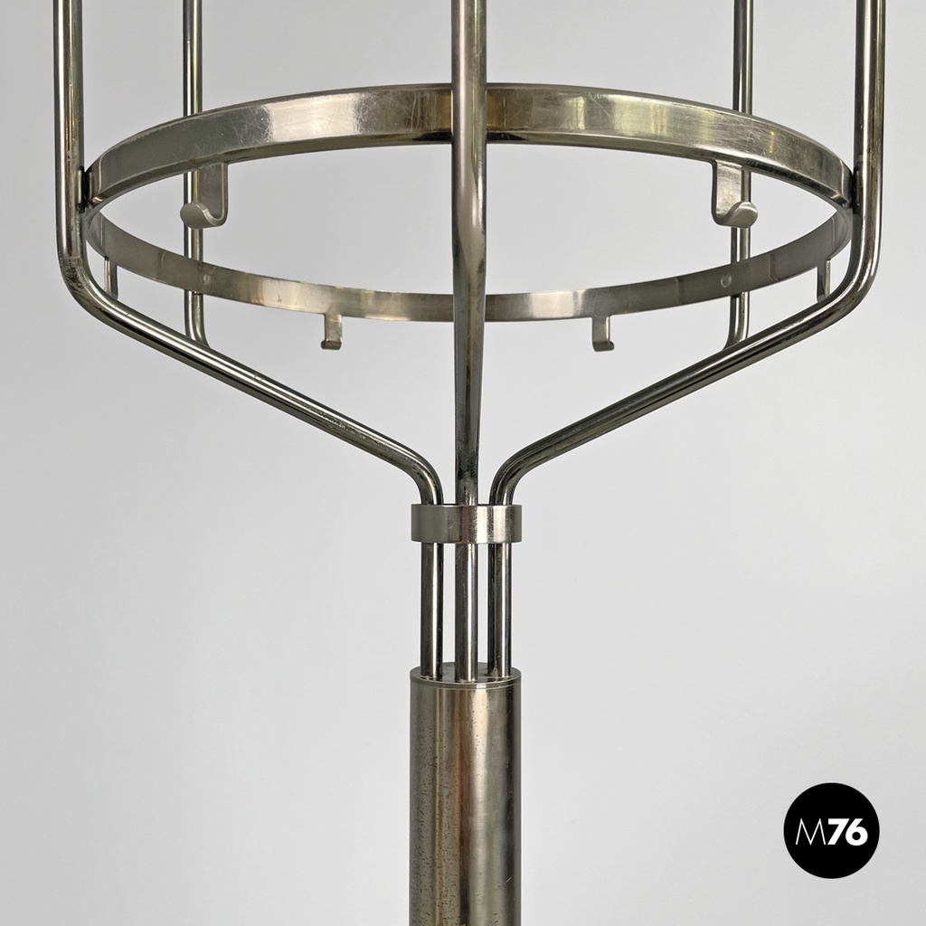 Italian modern round metal floor coat rack Melpomene by BBPR for Artemide, 1970s