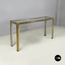Italian modern Console in glass, brass and steel by Nanda Vigo, 1970s
