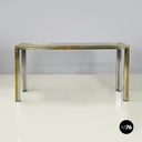 Italian modern Console in glass, brass and steel by Nanda Vigo, 1970s