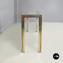 Italian modern Console in glass, brass and steel by Nanda Vigo, 1970s