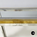 Italian modern Console in glass, brass and steel by Nanda Vigo, 1970s