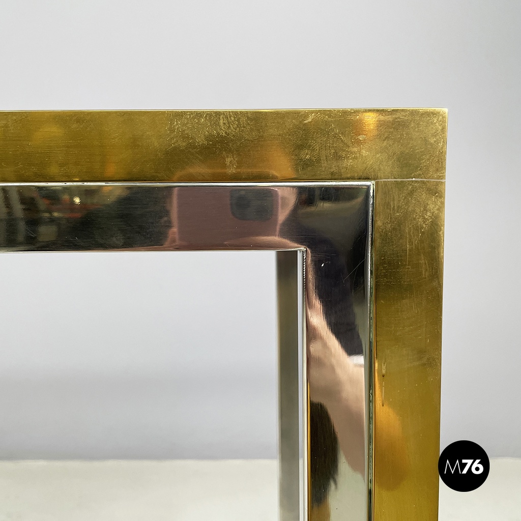 Italian modern Console in glass, brass and steel by Nanda Vigo, 1970s