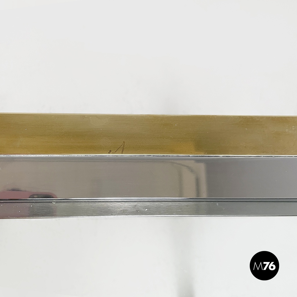 Italian modern Console in glass, brass and steel by Nanda Vigo, 1970s