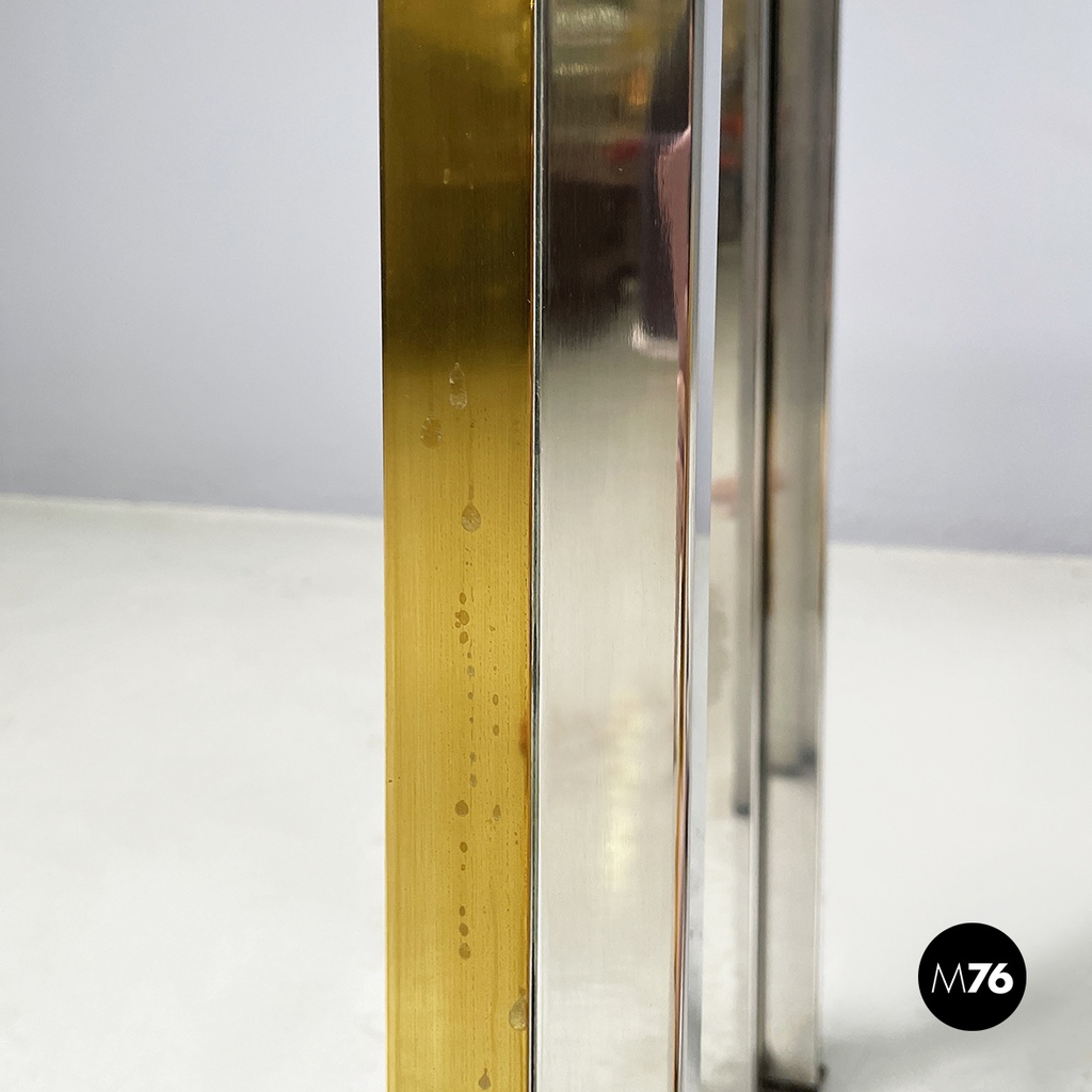 Italian modern Console in glass, brass and steel by Nanda Vigo, 1970s