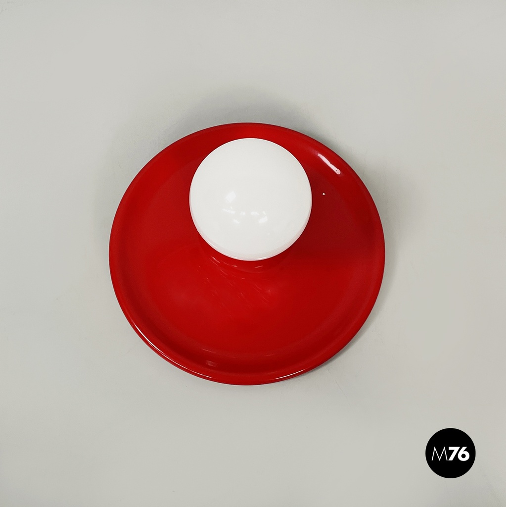 Italian modern Red metal Wall lamp by Sankey Targetti, 1970s