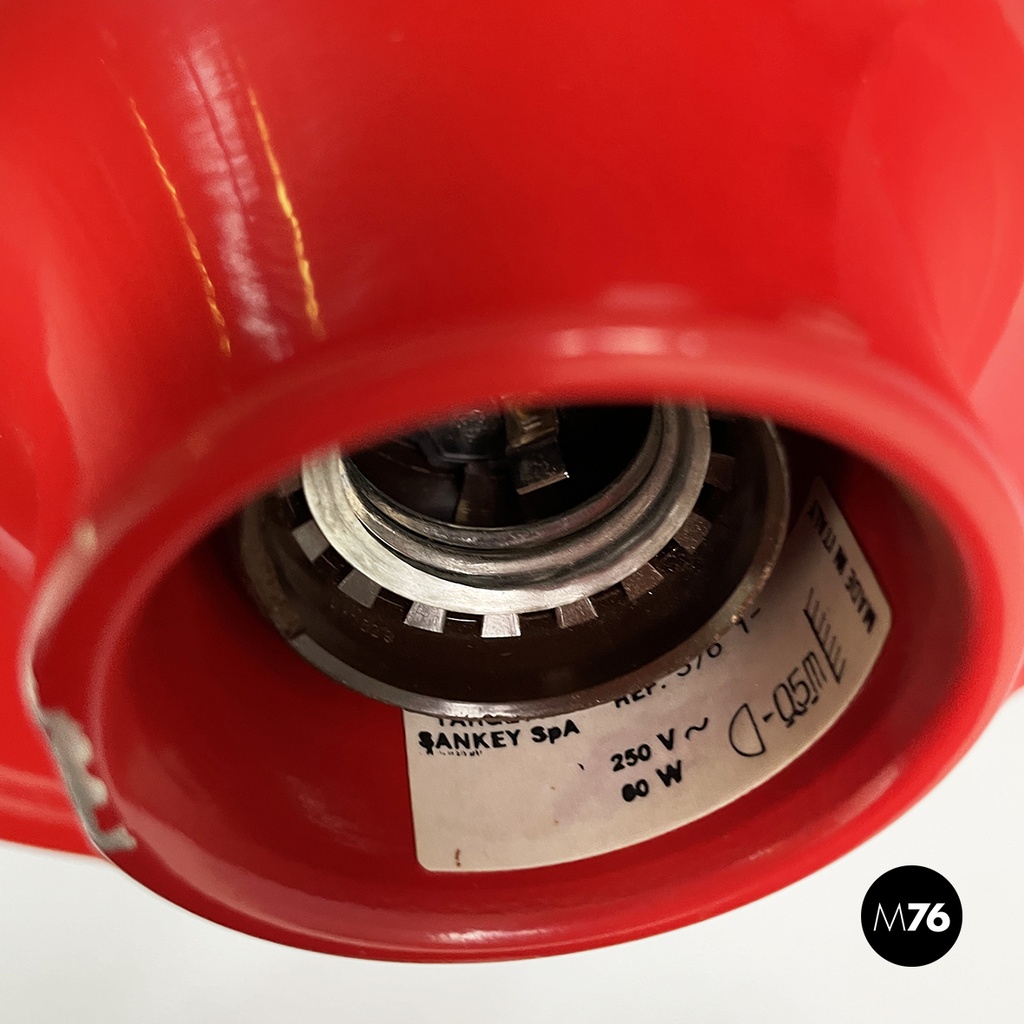 Italian modern Red metal Wall lamp by Sankey Targetti, 1970s