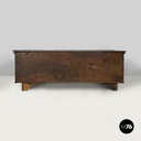 Italian antique wooden chest with inlay decorations and folding top, early 1800s