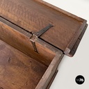 Italian antique wooden chest with inlay decorations and folding top, early 1800s